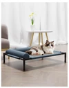 Comfortable Elevated Detachable Pet Bed with Bolster Headrest, Metal Frame & Breathable Mesh (65*45*17cm)