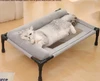 Comfortable Elevated Detachable Pet Bed with Bolster Headrest, Metal Frame & Breathable Mesh (65*45*17cm)