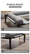 Comfortable Elevated Detachable Pet Bed with Bolster Headrest, Metal Frame & Breathable Mesh (65*45*17cm)