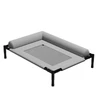 Comfortable Elevated Detachable Pet Bed with Bolster Headrest, Metal Frame & Breathable Mesh (65*45*17cm)