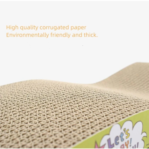 S-Shape Cat Corrugated Scratcher Board with Catnip (43*20*3.7cm)