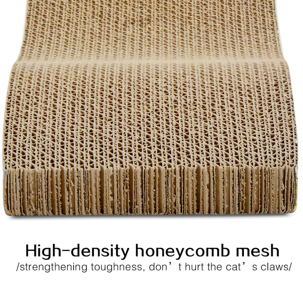 S-Shape Cat Corrugated Scratcher Board with Catnip (43*20*3.7cm)