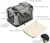 Portable Folding Polyester Fabric Pet Carrier with Breathable Mesh Windows for Dogs & Cats