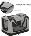 Portable Folding Polyester Fabric Pet Carrier with Breathable Mesh Windows for Dogs & Cats
