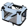 Portable Folding Polyester Fabric Pet Carrier with Breathable Mesh Windows for Dogs & Cats