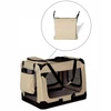 Portable Folding Polyester Fabric Pet Carrier with Breathable Mesh Windows for Dogs & Cats