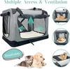 Portable Folding Polyester Fabric Pet Carrier with Breathable Mesh Windows for Dogs & Cats