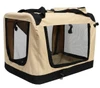 Portable Folding Polyester Fabric Pet Carrier with Breathable Mesh Windows for Dogs & Cats