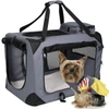 Portable Folding Polyester Fabric Pet Carrier with Breathable Mesh Windows for Dogs & Cats