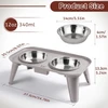 Elevated Double Stainless Steel Bowls Food & Water Pet Feeder for Cats & Dogs