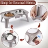 Elevated Double Stainless Steel Bowls Food & Water Pet Feeder for Cats & Dogs