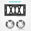 5 Adjustable Heights Elevated Foldable ABS Stand with Double Stainless Steel Bowls Food & Water Dog Feeder
