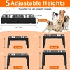 5 Adjustable Heights Elevated Foldable ABS Stand with Double Stainless Steel Bowls Food & Water Dog Feeder
