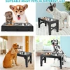5 Adjustable Heights Elevated Foldable ABS Stand with Double Stainless Steel Bowls Food & Water Dog Feeder