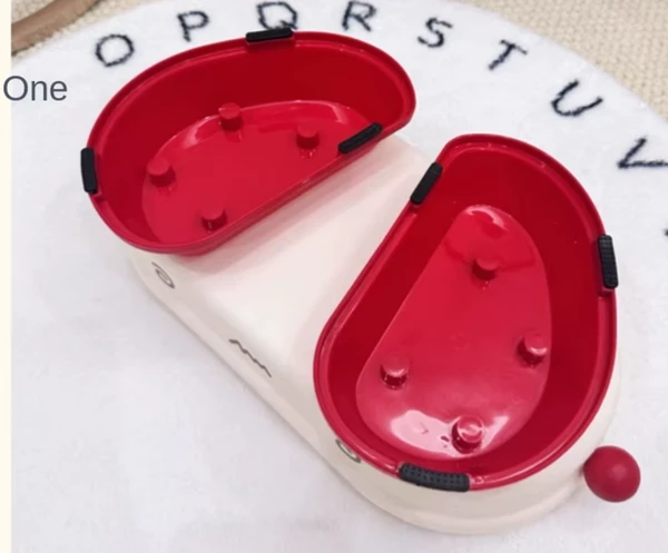 2 in 1 Elevated Pet Food and Water Feeder with Double Removable Stainless Steel Bowls for Cats & Small Dogs