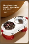  2 in 1 Elevated Pet Food and Water Feeder with Double Removable Stainless Steel Bowls for Cats & Small Dogs
