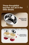  2 in 1 Elevated Pet Food and Water Feeder with Double Removable Stainless Steel Bowls for Cats & Small Dogs