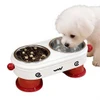  2 in 1 Elevated Pet Food and Water Feeder with Double Removable Stainless Steel Bowls for Cats & Small Dogs