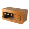 3-in-1 Modern Cat Corrugated Paper & Wood Scratcher House – Scratch, Rest and Playing with Interactive 3 Bell Balls