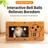 3-in-1 Modern Cat Corrugated Paper & Wood Scratcher House – Scratch, Rest and Playing with Interactive 3 Bell Balls