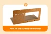 3-in-1 Modern Cat Corrugated Paper & Wood Scratcher House – Scratch, Rest and Playing with Interactive 3 Bell Balls