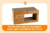 3-in-1 Modern Cat Corrugated Paper & Wood Scratcher House – Scratch, Rest and Playing with Interactive 3 Bell Balls