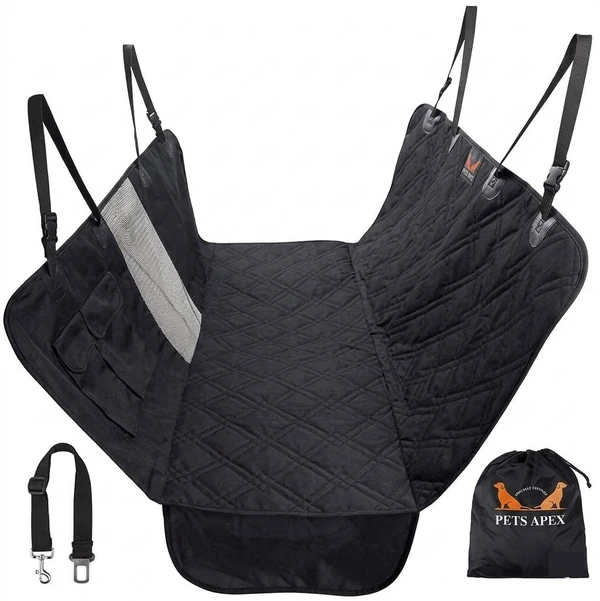 Pets Apex Waterproof Dog Car Back Seat Cover with Mesh Window – Scratchproof Nonslip Easy Wash (170*140cm)