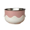 Cute Cartoon Pet Feeding Bowl with Removable Stainless Steel Inner Bowl and Anti-Slip Elevated Base for Cats & Small Dogs 