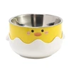 Cute Cartoon Pet Feeding Bowl with Removable Stainless Steel Inner Bowl and Anti-Slip Elevated Base for Cats & Small Dogs 