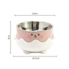 Cute Cartoon Pet Feeding Bowl with Removable Stainless Steel Inner Bowl and Anti-Slip Elevated Base for Cats & Small Dogs 