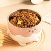 Cute Cartoon Pet Feeding Bowl with Removable Stainless Steel Inner Bowl and Anti-Slip Elevated Base for Cats & Small Dogs 