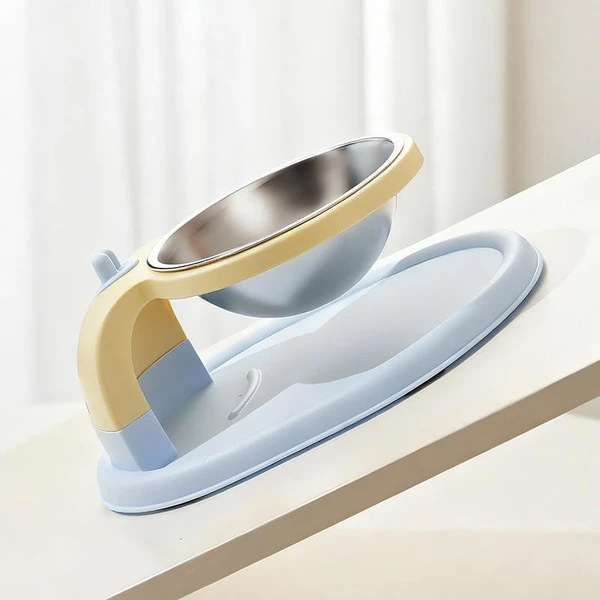 Detachable Elevated Hanging Stainless Steel Pet Feeding Bowl with Anti-Slip Base for Cats & Small Dogs