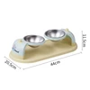 Hanging Double Stainless Steel Pet Bowls with Anti-Slip Base – Detachable Elevated Food and Water Feeding for Cats & Small Dogs 