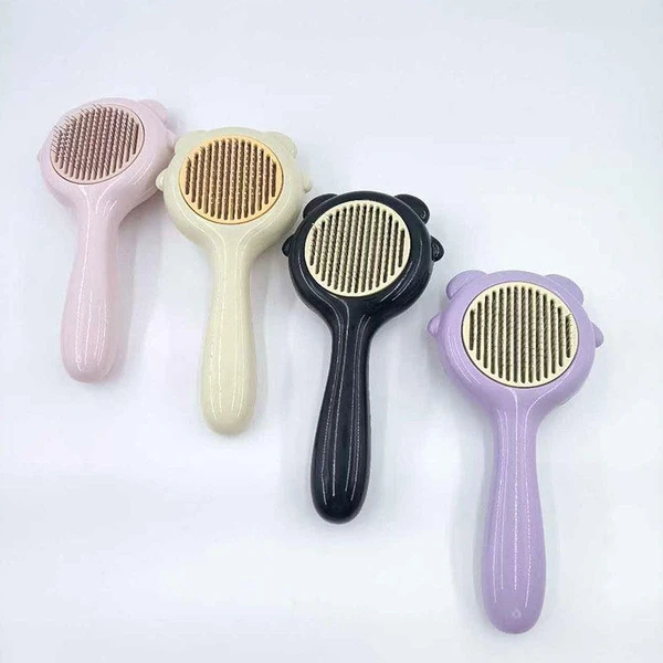 Nunbell Pet Slicker Brush One Click Hair Removal for Dogs and Cats
