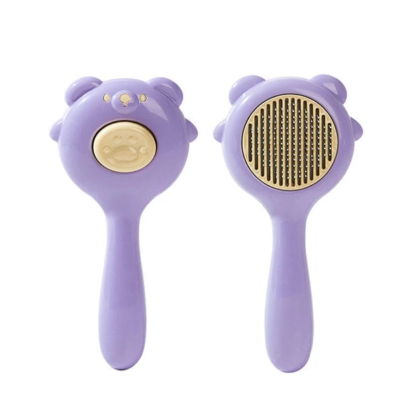 Nunbell Pet Slicker Brush One Click Hair Removal for Dogs and Cats