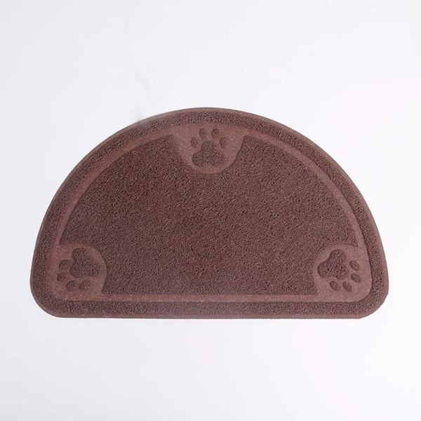 Nunbell Semicircle PVC Cat Litter Trapper Mat Paw Printing Anti-Slip Waterproof Washable 45 X 60 cm