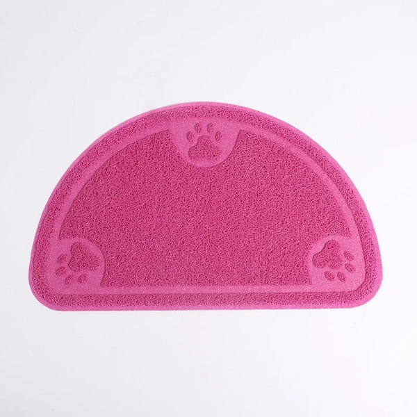 Nunbell Semicircle PVC Cat Litter Trapper Mat Paw Printing Anti-Slip Waterproof Washable 45 X 60 cm
