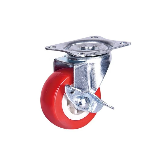 4 Pcs 360° Rotating Red Plastic Wheel Set with Blocking System Suitable for SKUDO IATA 4-7 Dog Carrier