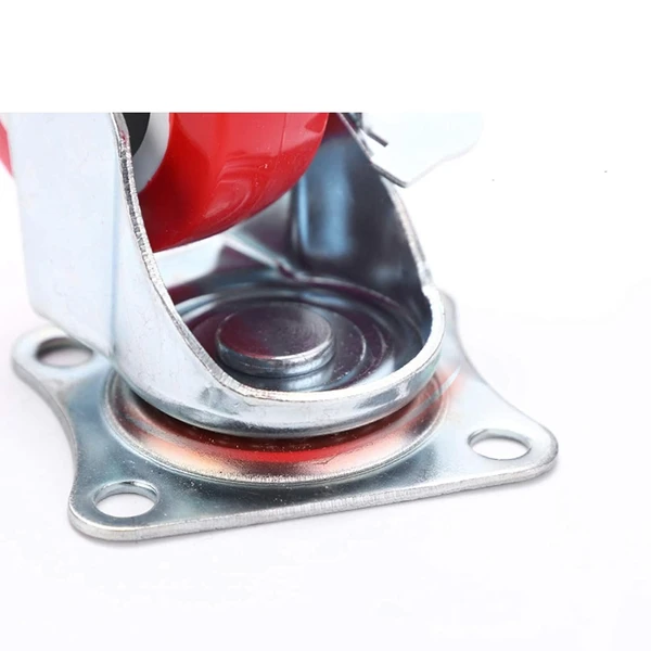 4 Pcs 360° Rotating Red Plastic Wheel Set with Blocking System Suitable for SKUDO IATA 4-7 Dog Carrier