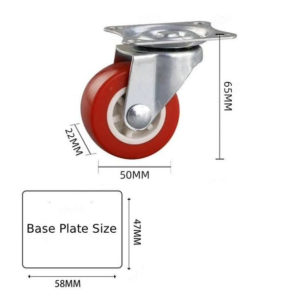 4 Pcs 360° Rotating Red Plastic Wheel Set with Blocking System Suitable for SKUDO IATA 4-7 Dog Carrier