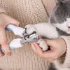 Stainless Steel Pet Nail Clippers with Safety Guard, Spring Mechanism, Security Lock & Non-slip Handle for Cats and Dogs 
