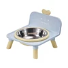 Nunbell Chair-Shaped Elevated Pet Feeding Bowl with Removable Stainless Steel Inner Bowl Anti-Slip Base Easy to Clean for Cats & Small Dogs