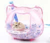 Stylish Transparent PS Hamster Carrier Bag with Adjustable Shoulder Strap – Durable Breathable Hangable Lightweight Outdoor Travel Bag for Small Pet