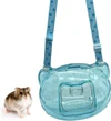 Stylish Transparent PS Hamster Carrier Bag with Adjustable Shoulder Strap – Durable Breathable Hangable Lightweight Outdoor Travel Bag for Small Pet