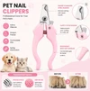 Stainless Steel Pet Nail Clippers with Ergonomic Curved Shape Handle, Sharp Blade, Safety Guard, Spring Mechanism & Security Lock for Cats and Small Dogs 