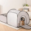 Portable Foldable Pet Tent with Surround Tunnel – Playpen with Soft Oxford Fabric, Breathable Mesh and Strong Wire for Cats & Small Pets 