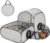 Portable Foldable Pet Tent with Surround Tunnel – Playpen with Soft Oxford Fabric, Breathable Mesh and Strong Wire for Cats & Small Pets 