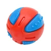 Nunbell Durable Rubber Squeaky Ball Chew & Dental Cleaning Dog Toy 8cm (Orange & Green)