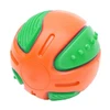 Nunbell Durable Rubber Squeaky Ball Chew & Dental Cleaning Dog Toy 8cm (Orange & Green)