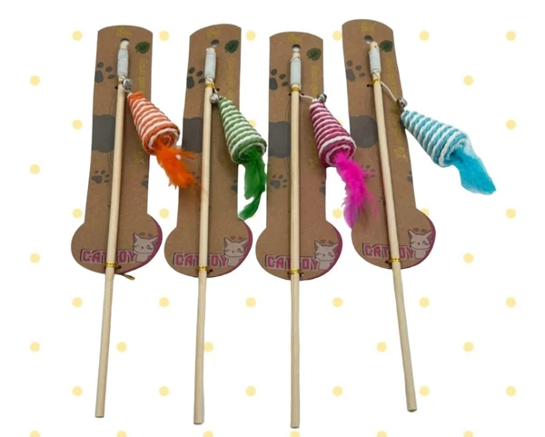 Carrot-Shaped Interactive Cat Wand Teaser Toy with Soft Feather & Bell for Cats and Kittens